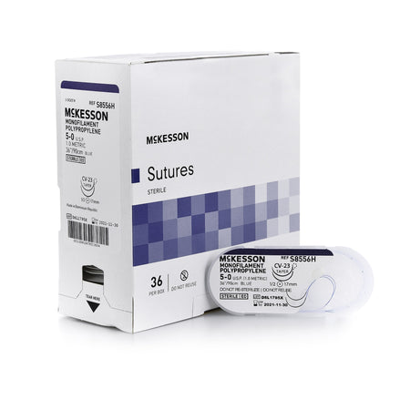 McKesson 1034517 Polypropylene Nonabsorbable Suture with Needle, CV-23 Taper Point