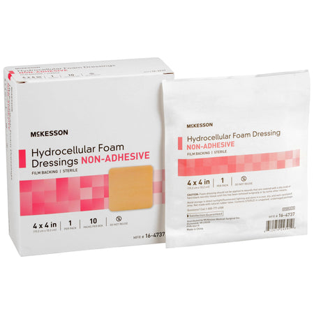 McKesson 16-4737 Nonadhesive without Border Foam Dressing, 4 x 4 Inch