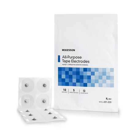 McKesson 87-320 ECG Monitoring Electrode Snap Connector Conductive Adhesive Gel Tape Backing Adult