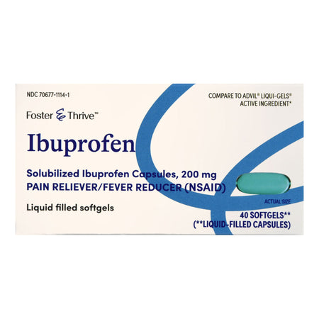 McKesson 70677111401 Foster & Thrive Ibuprofen 200 mg Softgels