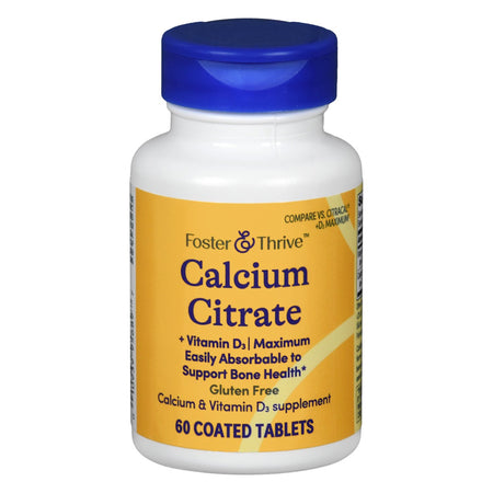 21st Century PL Vitamins 1093995689 Foster & Thrive Calcium Citrate + Vitamin D-3 Coated Tablets Maximum