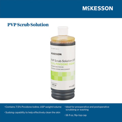 McKesson Bactericide Antiseptic PVP Scrub Solution, 16 oz. Bottle