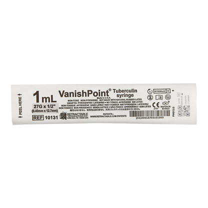 VanishPoint® 1 mL Tuberculin Syringe with Needle, 27 Gauge, 1/2 Inch Needle Length