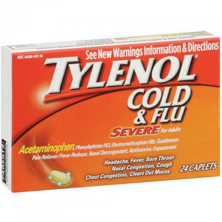 J & J Sales 50580040226 Tylenol Cold + Flu Severe Caplets for Adults