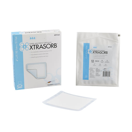 Gentell 89545 xtrasorb Classic Gelling Foam Dressing, 4 x 5 Inch