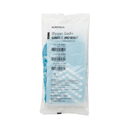 McKesson Single Tread Slipper Socks, Large, Teal