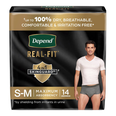 Kimberly-Clark 55426 Depend Real Fit Underwear for Men, Small/Medium