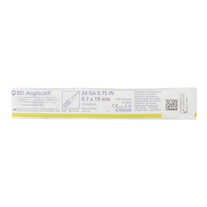 Peripheral IV Catheter Angiocath™ 24 Gauge 3/4 Inch FEP Polymer Straight Hub Non Blood Control Non-Safety