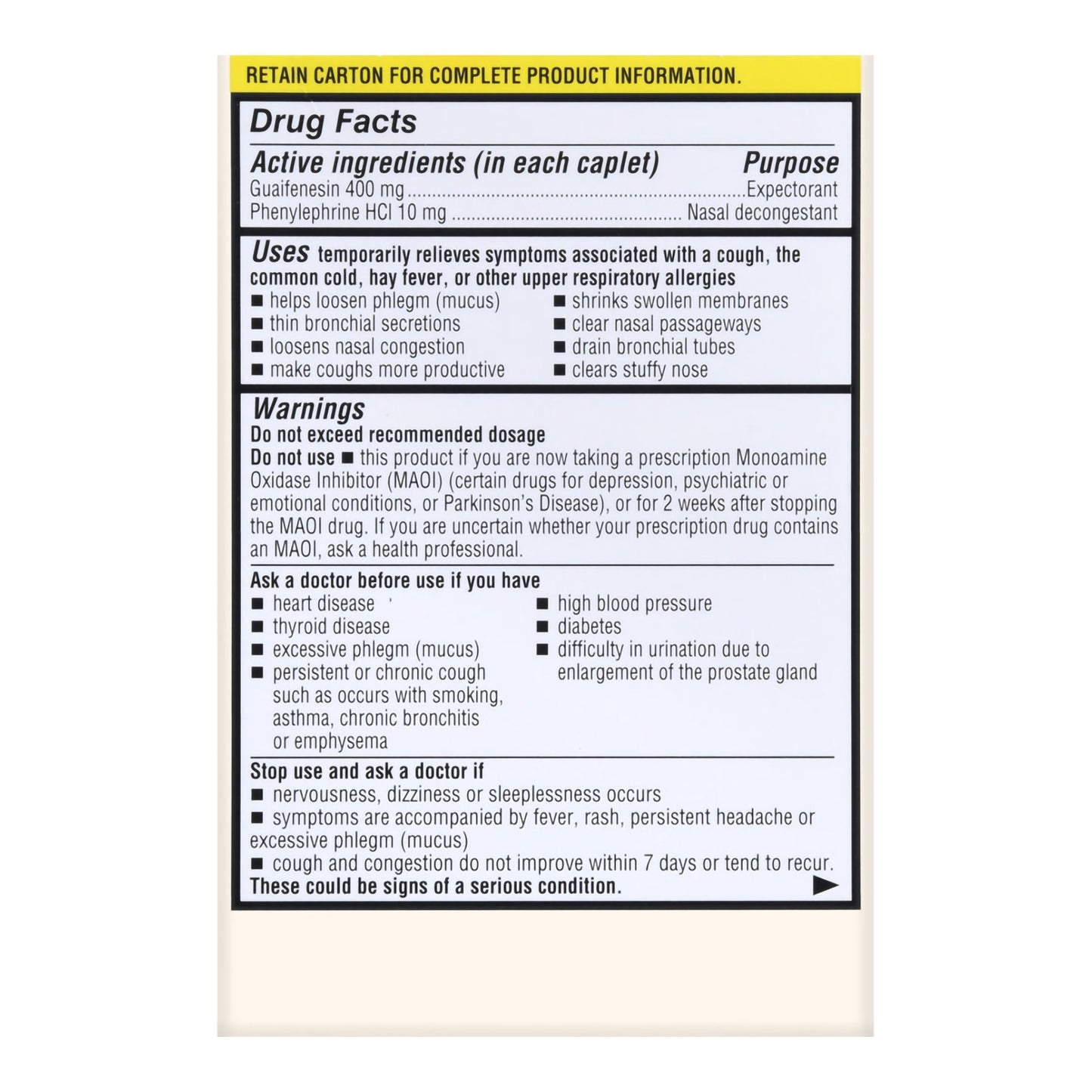 Foster & Thrive™ Chest Congestion Relief PE Guaifenesin & Phenylephrine Caplets