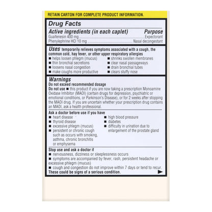Foster & Thrive™ Chest Congestion Relief PE Guaifenesin & Phenylephrine Caplets
