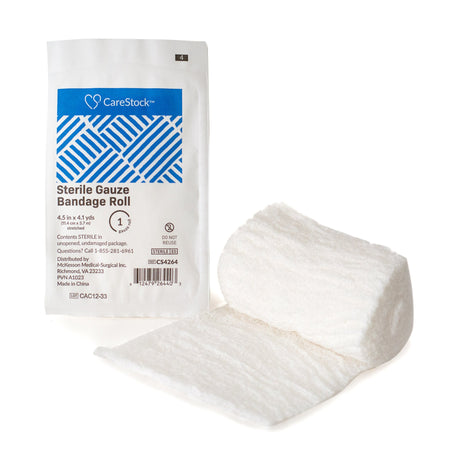 CareStock CS4264 Sterile Gauze Bandage Roll, Sterile, 4.5 Inch x 4.1 Yard