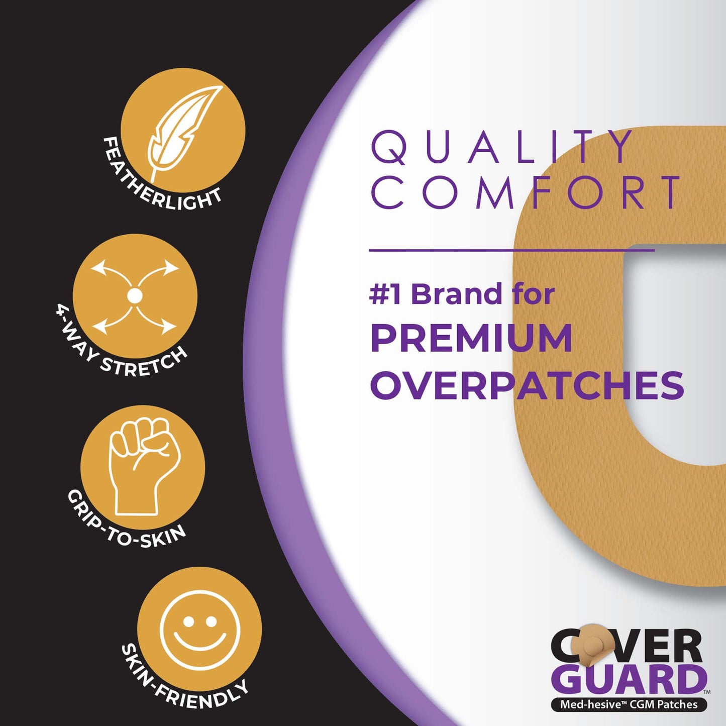 Sensor Overpatch CoverGuard Tan For Omnipod 5 Sensor
