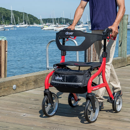 4 Wheel Rollator drive™ Nitro Sprint Red Folding Aluminum Frame