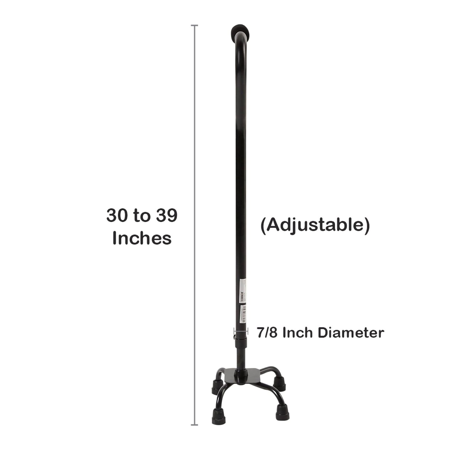 McKesson Adjustable Steel Offset Quad Cane, 30 – 39 Inch Height