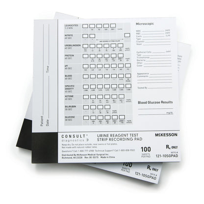 McKesson Consult™ 121-10SGPAD Urine Reagent Test Strip Recording Pad McKesson Consult™ For use with McKesson CONSULT® 10SG Urine Reagent Strips (MFR # 121-10SG)