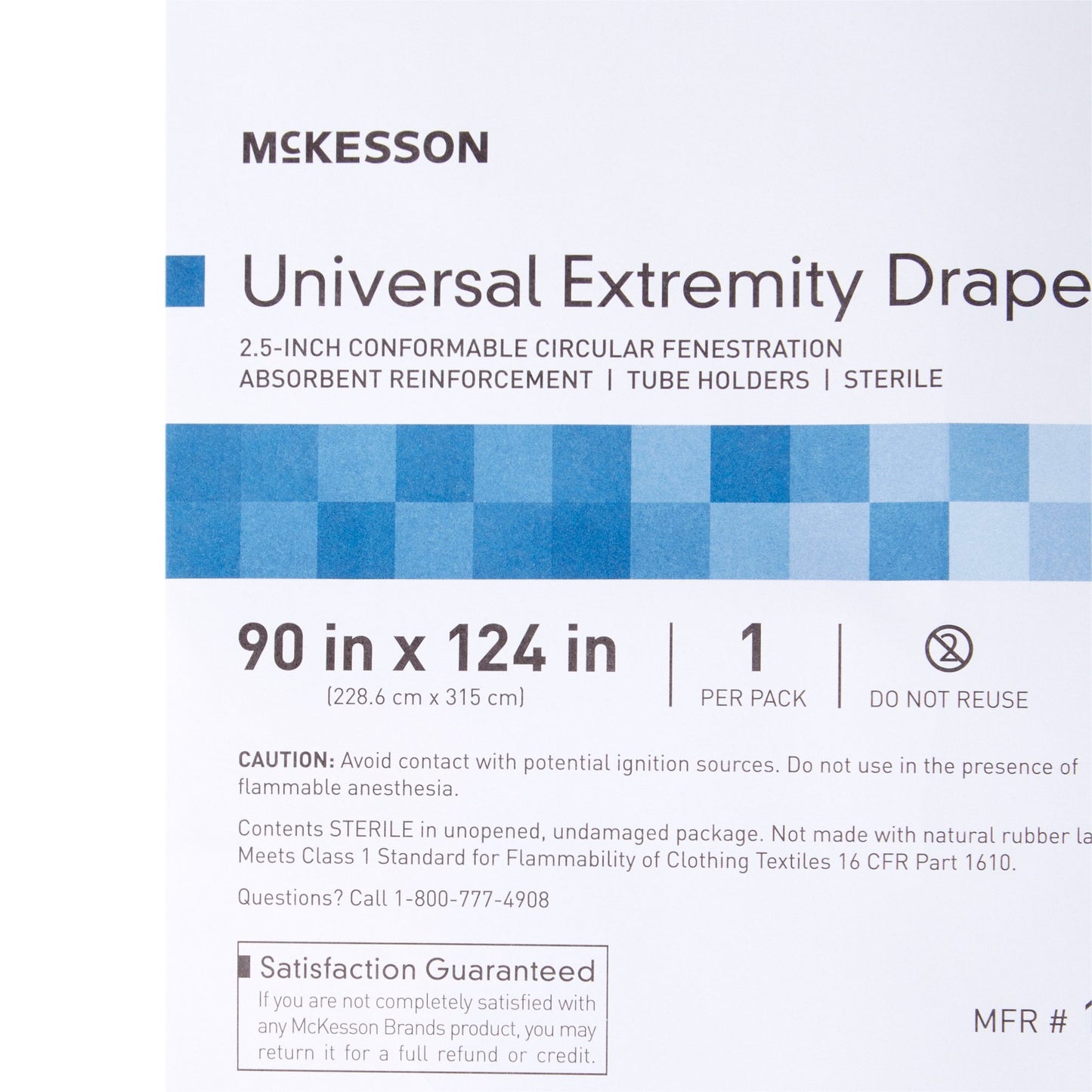 McKesson Sterile Universal Extremity Drape, 90 x 124 Inch