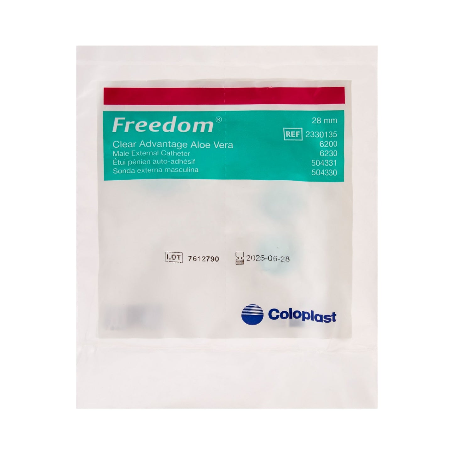 Freedom Clear Advantage Male External Catheter, Self-Adhesive, Medium, 28mm by Coloplast product image - view 2