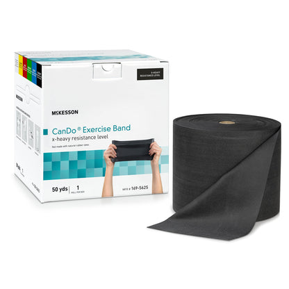 McKesson CanDo® Exercise Extra-Heavy Resistance Band, Black, 5 Inch x 50 Yard