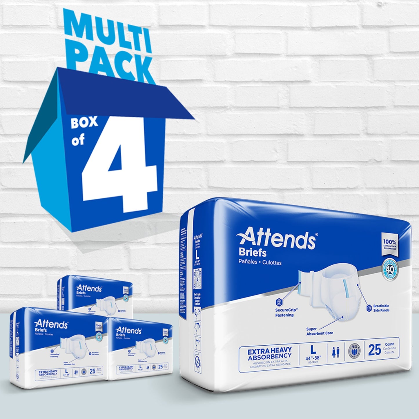 Attends® Extra Heavy Absorbency Briefs, Large