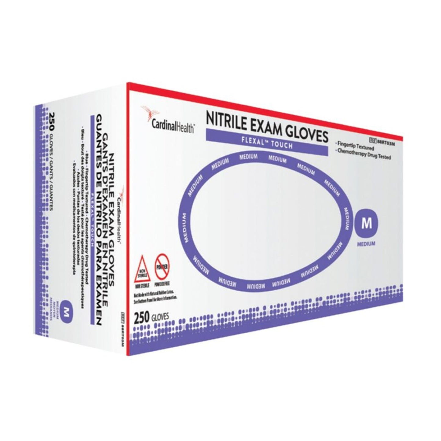Exam Glove FLEXAL™ Touch X-Small NonSterile Nitrile Standard Cuff Length Textured Fingertips Blue Chemo Tested