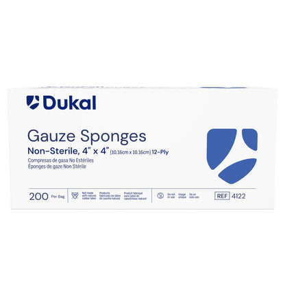 Dukal™ Gauze Sponge, 4 x 4 Inch, 12-Ply