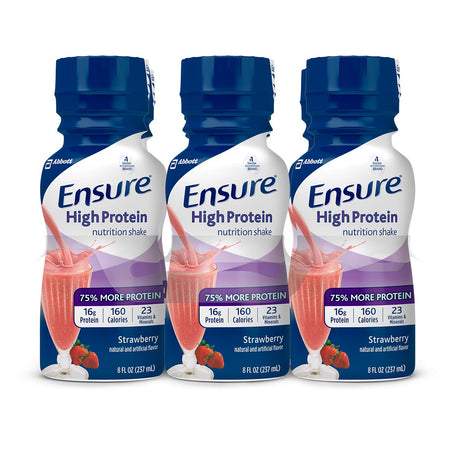 Abbott Nutrition 66546 Ensure Strawberry High Protein Nutrition Shake, 8-ounce bottle
