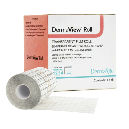 DermaRite 15411 DermaView Transparent Film Dressing, 4 Inch x 11 Yard