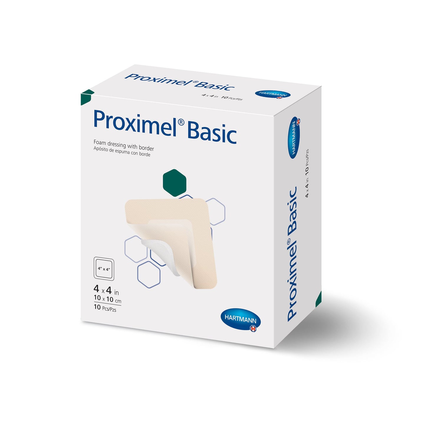 Foam Dressing Proximel® Basic 4 X 4 Inch With Border Waterproof Film Backing Acrylic Adhesive Square Sterile