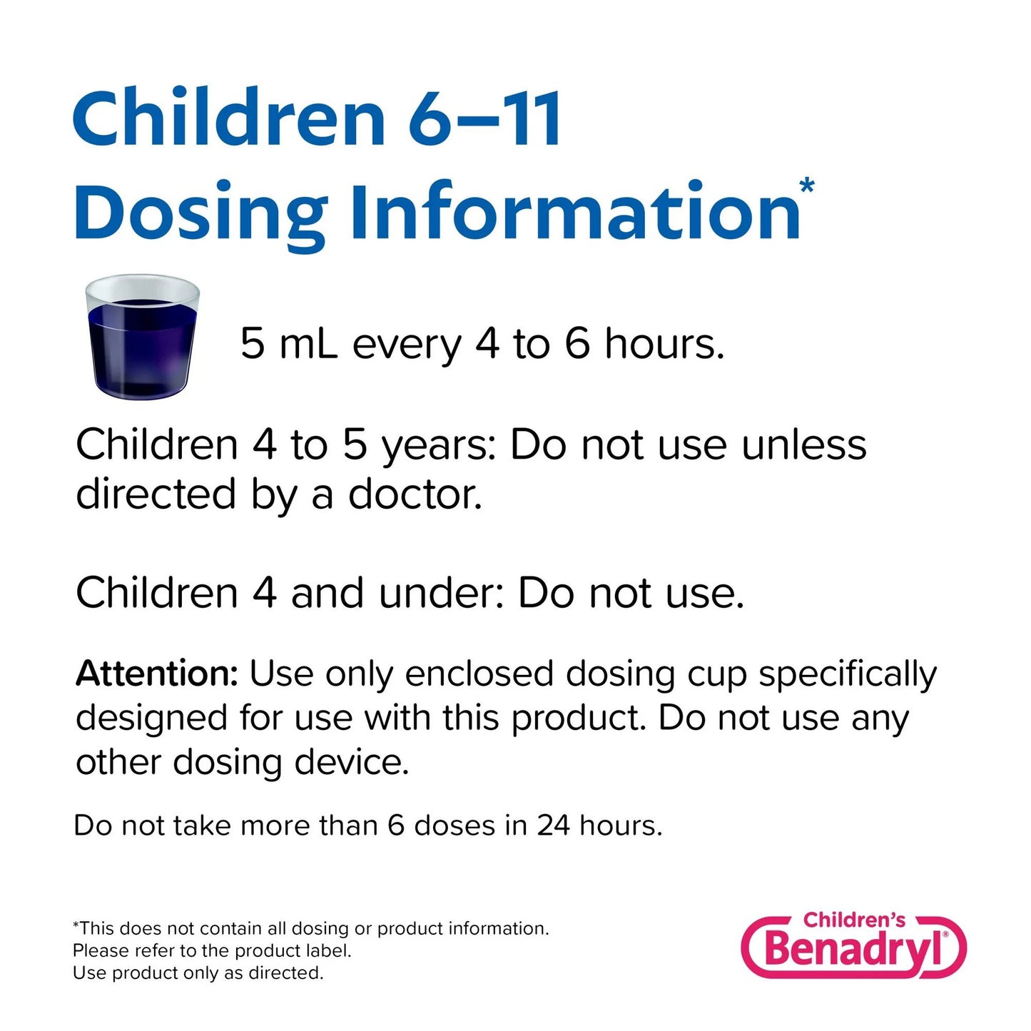 Benadryl® Children's Allergy Plus Congestion Liquid Grape Flavor, 4 ounces