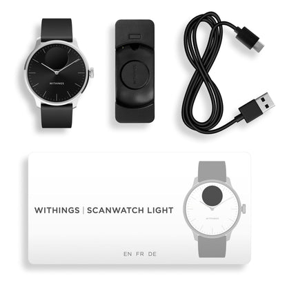 Withings ScanWatch Light Smart Watch, 37mm, Black