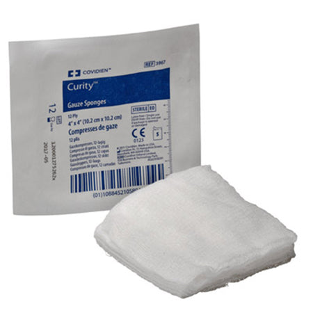 Cardinal 3967 Curity Sterile USP Type VII Gauze Sponge, 4 x 4 Inch, 12-Ply