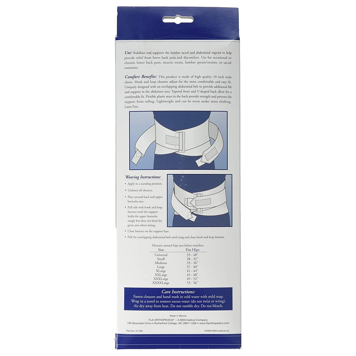 FLA Orthopedics Lumbar Sacral Support with Abdominal Belt, 3X-Large