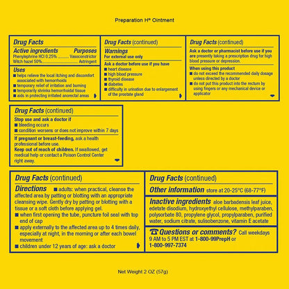 Preparation H® Hemorrhoidal Ointment, 2-ounce Tube