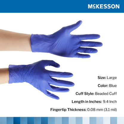 McKesson Confiderm 3.0 Nitrile Exam Glove, Large, Blue by McKesson Brand product image - view 2