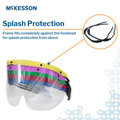 Eye Shield McKesson Pre-Assembled Anti-fog / Anti-glare / Anti-static Coating Clear Tint Black Frame Over Ear One Size Fits Most