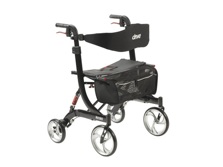 Nitro HD Bariatric Four-Wheel Rollator, Black