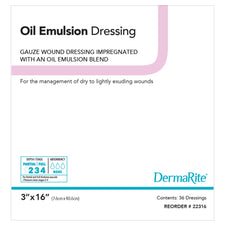 DermaRite® Oil Emulsion Wound Dressing, 3 x 16 Inch