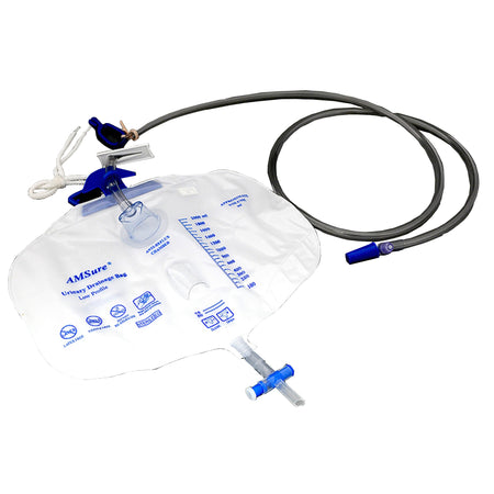 Amsino AS32600 AMSure Urinary Drain Bag, T-Tap Drain, Needle-Free