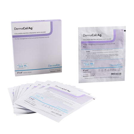 Dermarite DermaCol/Ag™ 00503E Silver Collagen Dressing, 4 x 4 Inch