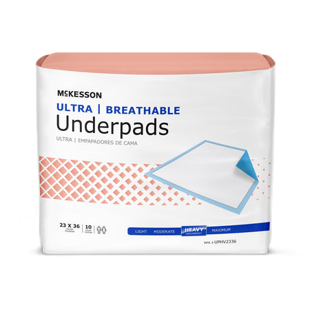 McKesson UPHV2336 Ultra Breathable Heavy Absorbency Low Air Loss Underpad, 23 x 36 Inch
