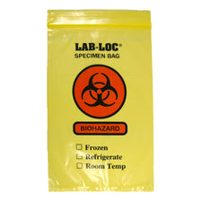Lab-Loc Specimen Transport Bag, Document Pouch, Zip Close, Yellow Tinted, 6 x 9
