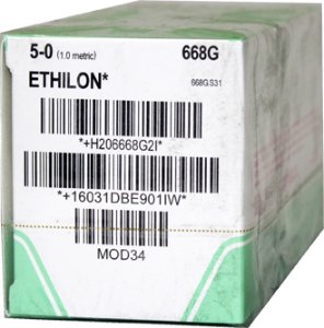 Ethicon 668G Ethilon Nylon Nonabsorbable Suture with Needle, Reverse Cutting Monofilament