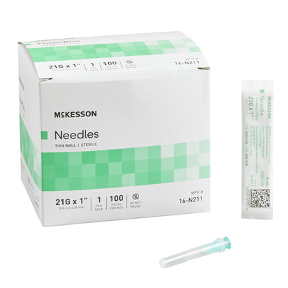 McKesson Hypodermic Needle, 21 Gauge, 1 Inch