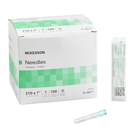 McKesson 1031791 Hypodermic Needle, 21 Gauge, 1 Inch
