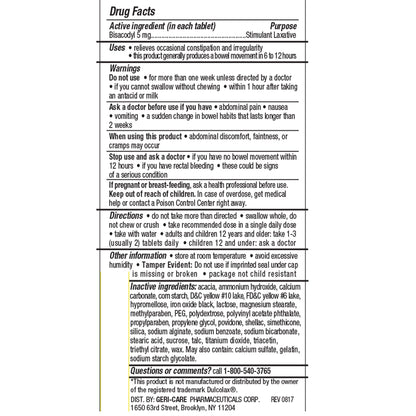 Laxative Tablet 25 per Bottle Bisacodyl USP
