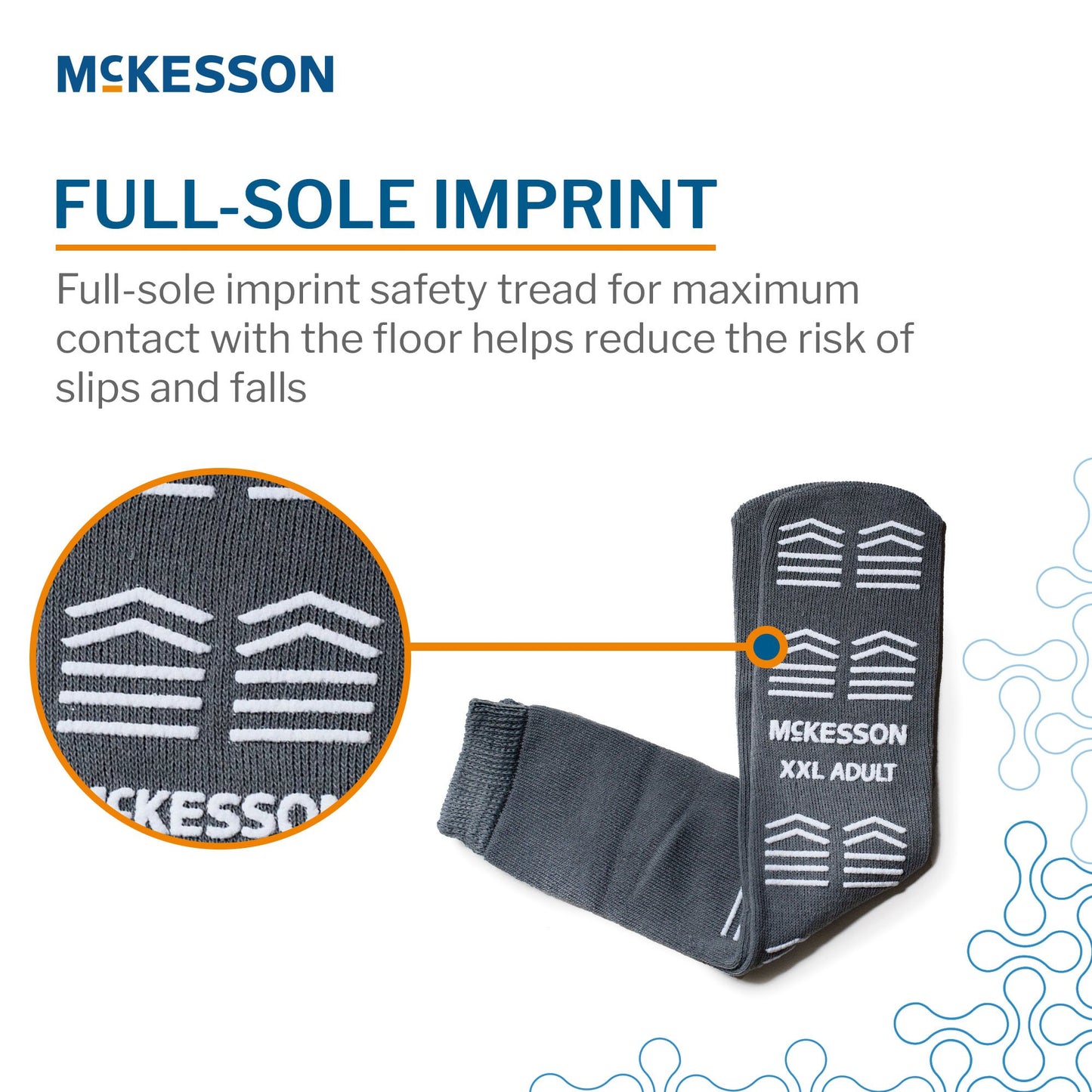 Slipper Socks McKesson Unisex Adult 2X-Large Double Tread Single Patient Use Gray