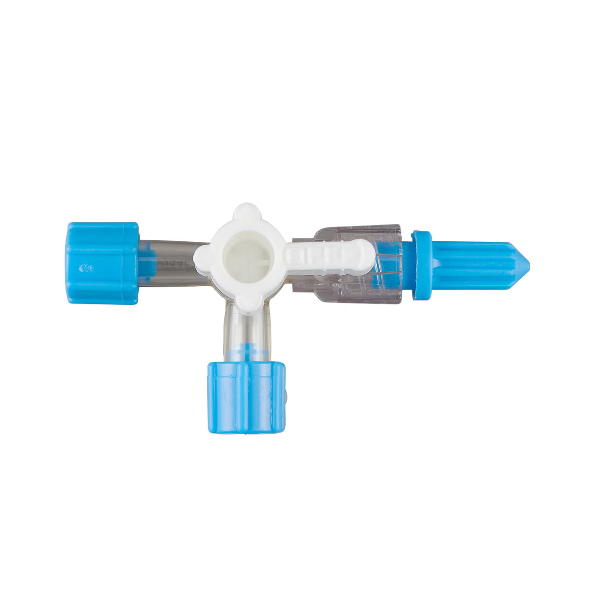 Baxter 2C6204 sterile 4-way large bore IV stopcock with rotating male Luer lock adapter, 50 per case