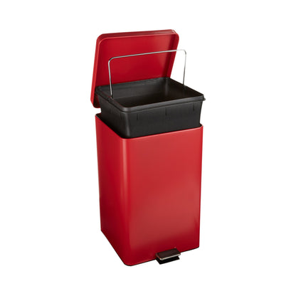 McKesson Trash Can with Plastic Liner, Square, Steel, Step-On