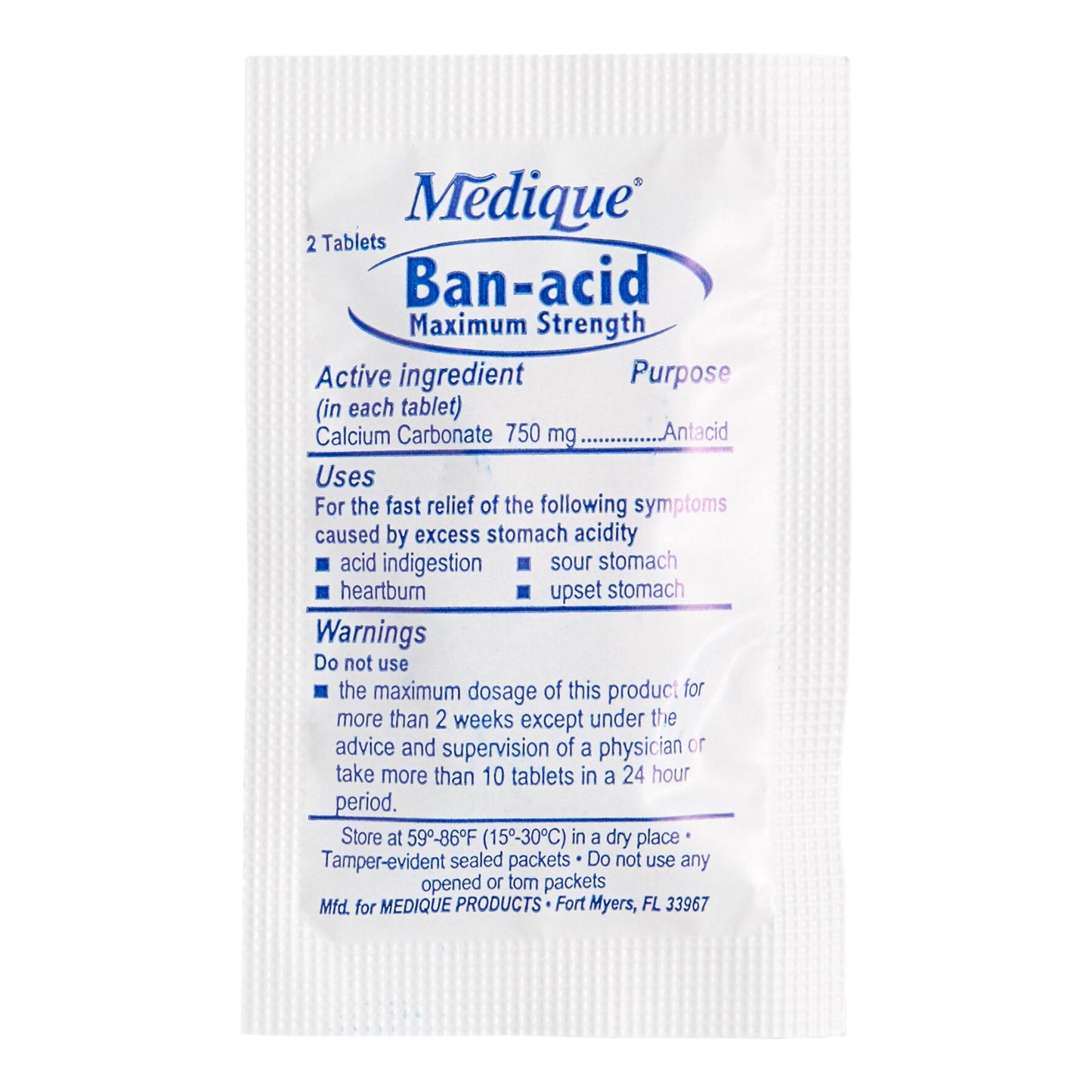 Ban-Acid® 750-mg Calcium Carbonate Antacid