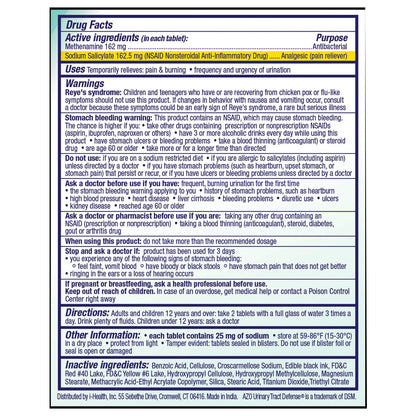 Urinary Pain Relief AZO® Urinary Tract Defense 162 mg - 162.5 mg Strength Methenamine / Sodium Salicylate Tablet 18 per Box